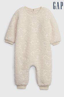 Gap Cream Sherpa Fleece Long Sleeve Sleepsuit (Newborn - 24mths) (K70072) | €34