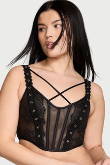 Black Lace - Victoria's Secret Eyelet Corset Bra Top (K70246) | kr1 190