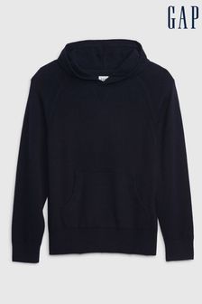 Modra - Gap pulover s kapuco in žepom Cashsoft (K70399) | €40