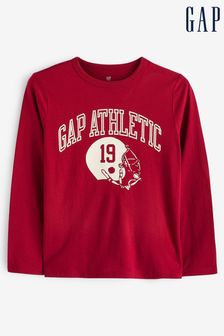 Gap Red Organic Cotton Long Sleeve Logo Graphic T-Shirt (4-13yrs) (K70405) | €11.50