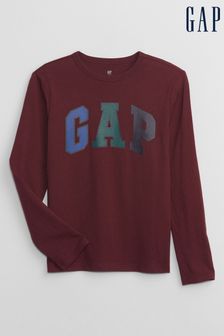 Gap Red Long Sleeve Crew Neck Arch Logo T-Shirt (4-13yrs) (K70407) | €14