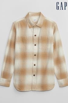 Gap Beige Check Flannel Long Sleeve Shirt (4-13yrs) (K70419) | €32