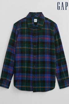 Gap Blue Check Flannel Long Sleeve Shirt (4-13yrs) (K70420) | €29