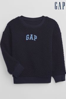 Gap Blue Logo Sherpa Long Sleeve Crew Neck Sweatshirt (12mths-5yrs) (K70440) | €23