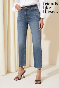 Friends Like These Dark Mid Blue Straight Leg Jeans (K70452) | €33