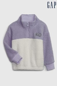 Gap Grey Baby Logo Quarter Zip Sweatshirt (12mths-5yrs) (K70472) | €23