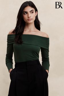 Banana Republic Green Serena Off-Shoulder Top (K70669) | €64