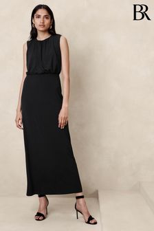 Banana Republic Black Aura Jersey Maxi Dress (K70672) | LEI 537