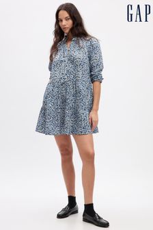 Niebieski - Gap kaskadowa sukienka koszulowa mini (K70811) | 285 zł