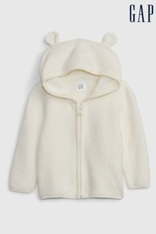 Gap Cream CashSoft Hooded Knit Zip Cardigan (Newborn - 24mths) (K70860) | €29