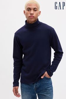 Modrá - dlhorukávové pletené tričko s vysokým golierom Gap (K70872) | €50