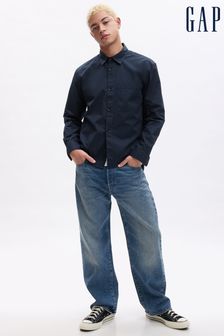 Синий - Поплиновая рубашка с длинными рукавами Gap (K70877) | €55