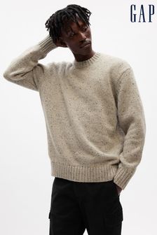 Gap Beige Recycled Donegal Crew Neck Jumper (K70878) | €63