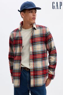 Koszula flanelowa Gap z długim rękawem i bawełny organicznej ze wzorem w szkocką kratę (K70887) | 250 zł