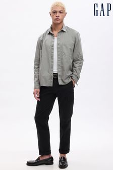 Grey - Gap Poplin Long Sleeve Shirt (K70901) | kr730