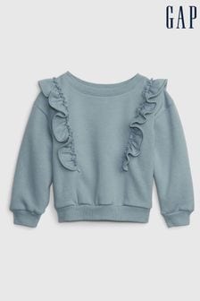 Gap Blue Ruffle Design Crew Neck Sweatshirt (12mths-5yrs) (K70942) | €24