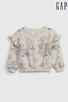 Weiß - Gap Sweatshirt mit Rundhalsausschnitt und Rüschen (12 Monate bis 5 Jahre) (K70945) | 23 €