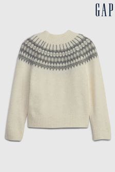 Gap Cream & Grey Fair Isle Crew Neck Jumper (K70947) | €20.50