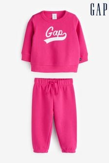 Gap Pink Logo Sweat Set (12mths-5yrs) (K70975) | €42