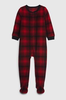 Gap Red & Black Check Print Pyjama Footed Toddler Sleepsuit (K70999) | €13.50