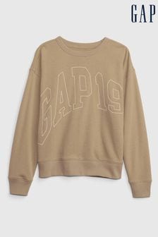 Beige - Gap 1969 Langärmeliges Sweatshirt mit Rundhalsausschnitt und Logo (4-13yrs) (K71021) | 39 €