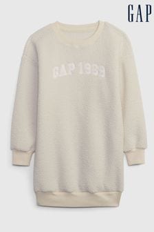 Gap Cream 1969 Arch Logo Sherpa Sweat Dress (4-13yrs) (K71046) | kr550