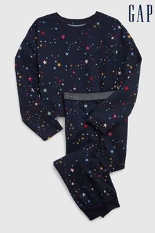 Gap Blue Print Long Sleeve Crew Neck Pyjama Set (6-13yrs) (K71047) | €47