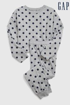 Gap Grey Print Long Sleeve Crew Neck Pyjama Set (6-13yrs) (K71071) | €11.50