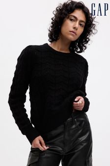 Черный - Ажурный свитер с круглым вырезом Gap (K71094) | €76