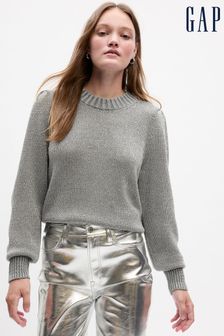 Siva - Gap pulover z okroglim ovratnikom iz recikliranega materiala (K71121) | €46