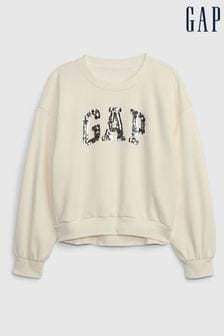 Gap Cream Sequin Arch Logo Sweatshirt (4-13yrs) (K71218) | kr460