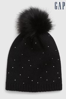 Gap Black Kids CashSoft Fluffy Pom Beanie (K71241) | kr156