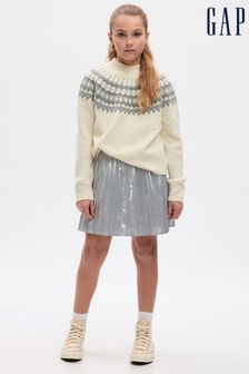 Gap Cream & Grey Fair Isle Mock Neck Long Sleeve Jumper (K71247) | €27