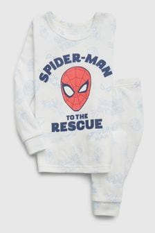 White - Gap Marvel Spiderman Long Sleeve Pyjama Set (12mths-5yrs) (K71288) | kr370
