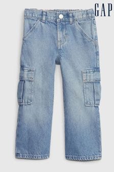 Gap Light Wash Blue Stride Cargo Washwell Jeans (6mths-5yrs) (K71328) | €34