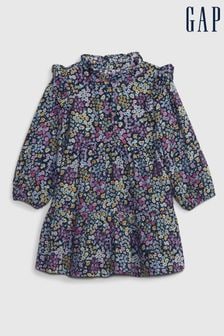 Gap Blue Ruffle Floral Print Dress (12mths-5yrs) (K71331) | €47