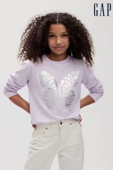 Gap Purple Organic Cotton Graphic Crew Neck Long Sleeve T-Shirt (4-13yrs) (K71350) | BGN 52