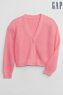 Gap Pink Crochet Cardigan (4-13yrs) (K71361) | €46