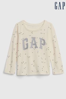 Gap Langärmeliges Shirt mit Rundhalsausschnitt und Metallic-Sternen und Metallic-Logo (12 Monate bis 5 Jahre) (K71484) | 12 €