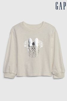 Grau - Gap Disney Langärmeliges Shirt mit Rundhalsausschnitt und Grafik, Metallic (12 Monate bis 5 Jahre) (K71490) | 25 €