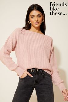 Friends Like These Pink Off The Shoulder Jumper (K71805) | 168 QAR