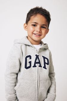 Grau - Gap Baby Kapuzensweatshirt mit Logo und Reißverschluss (Babys - 7 Jahre) (K72047) | 31 €