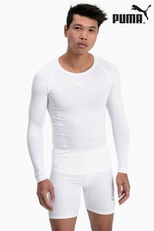 Puma White Baselayer Long Sleeve Mens T-Shirt (K72154) | kr363