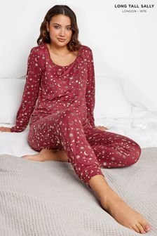 Long Tall Sally Red Celestial Foil Soft Touch Pyjamas Set (K72298) | 52 €