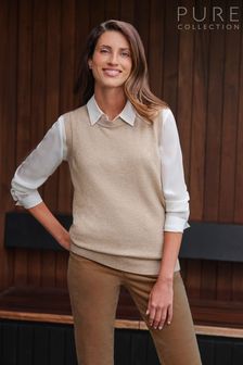 Pure Collection Camel Cashmere Knitted Tank (K72309) | $170