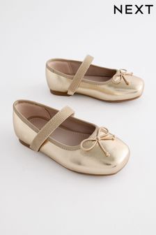 Gold Metallic Ballet Occasion Shoes (K72330) | 119 SAR - 131 SAR