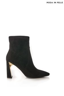 Moda in Pelle Lemmie Pointed Slim Flare Metal Heel Stretch Sock Black Ankle Boots (K72376) | ₪ 598