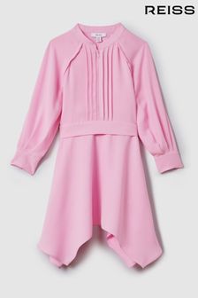 Reiss Pink Erica Teen Zip Front Asymmetric Dress (K72489) | OMR60