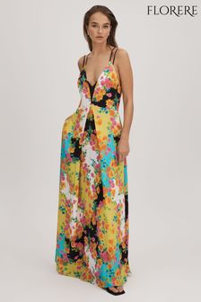 Florere Printed Dual Strap Maxi Dress