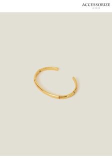 Accessorize 14ct Gold Plated Bamboo Cuff Bracelet (K72551) | LEI 119